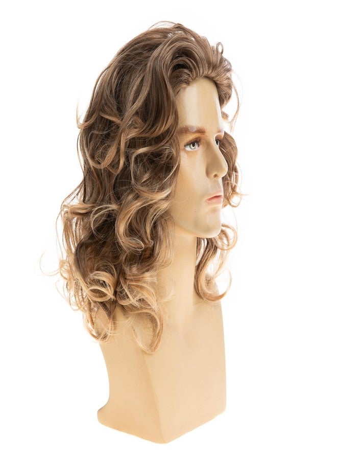 Wiwige Long Blonde Wig for Men Long Curly Wavy Wig for Males Synthetic Layered Party Halloween Cosplay Hair Wig - Image 2